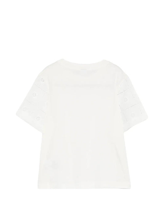 Young Ideas & Henmores -Embroidered Sleeve T-Shirt -02 White -S