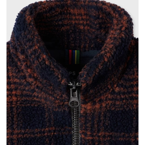 Young Ideas/Henmores - Fleece Checked Full Zip Jacket - 49 Dark Navy - M