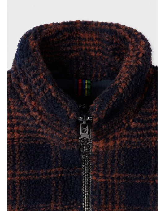 Young Ideas/Henmores - Fleece Checked Full Zip Jacket - 49 Dark Navy - M