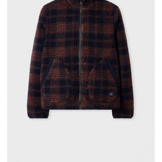 Young Ideas/Henmores - Fleece Checked Full Zip Jacket - 49 Dark Navy - M