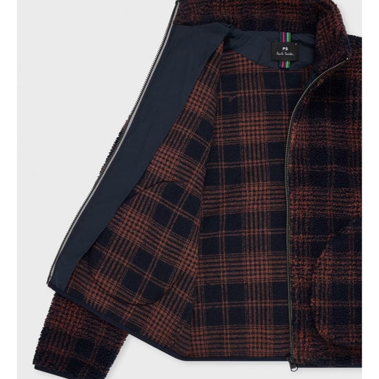 Young Ideas/Henmores - Fleece Checked Full Zip Jacket - 49 Dark Navy - M