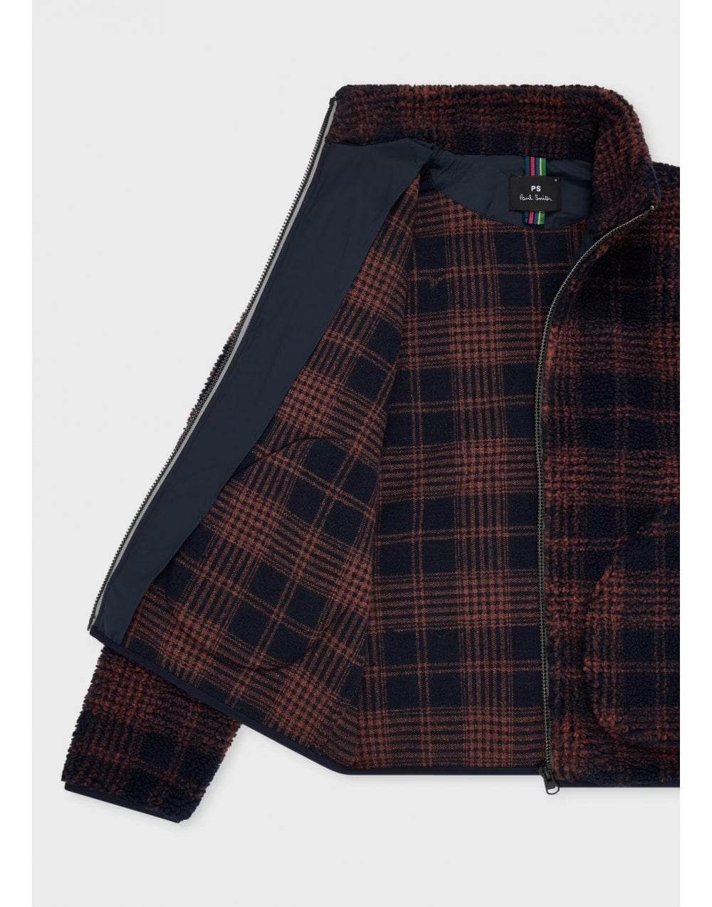 Young Ideas/Henmores - Fleece Checked Full Zip Jacket - 49 Dark Navy - M
