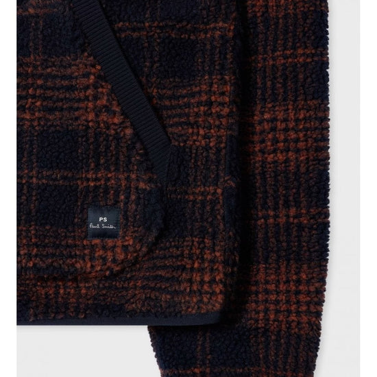 Young Ideas/Henmores - Fleece Checked Full Zip Jacket - 49 Dark Navy - M