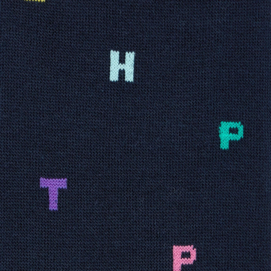Young Ideas & Henmores -Floating Letters Socks -47 Blue -OS