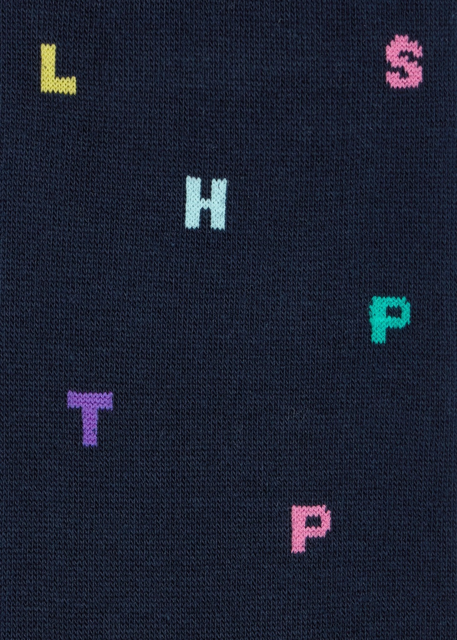 Young Ideas & Henmores -Floating Letters Socks -47 Blue -OS
