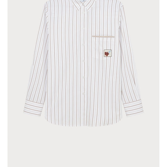 Young Ideas/Henmores - Flower Icon Stripe Shirt - 01 White Stripe - 8