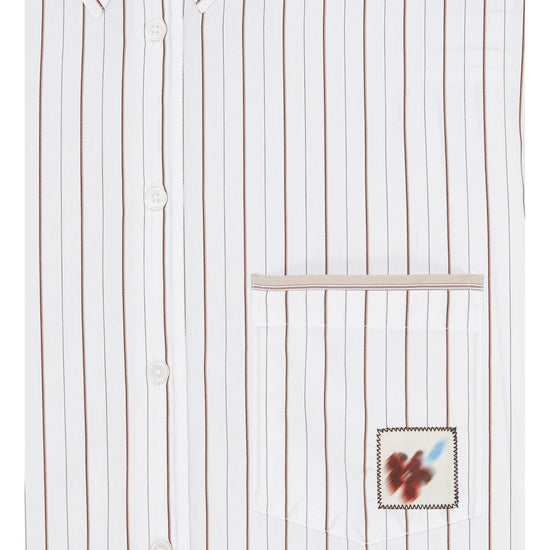 Young Ideas/Henmores - Flower Icon Stripe Shirt - 01 White Stripe - 8