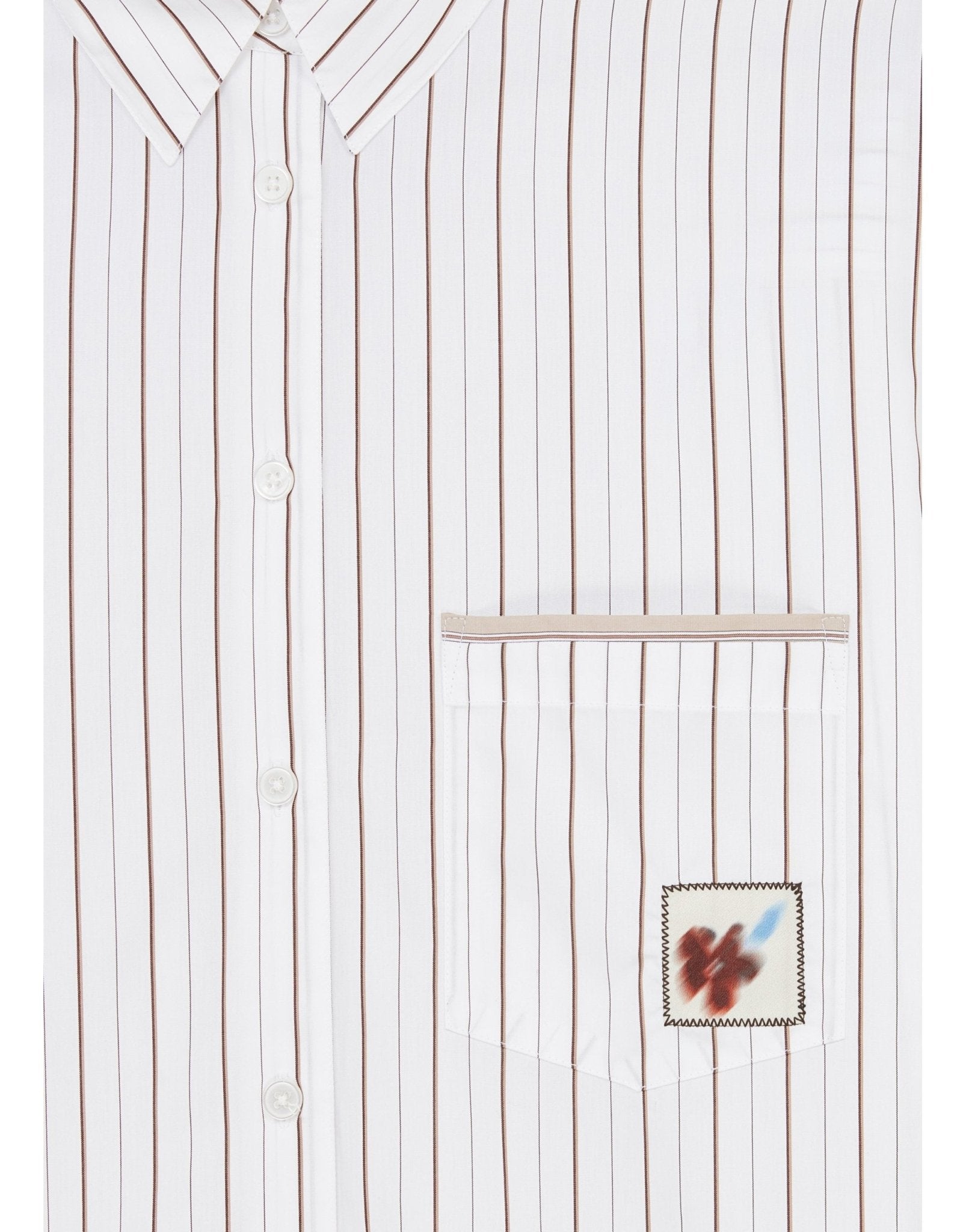 Young Ideas/Henmores - Flower Icon Stripe Shirt - 01 White Stripe - 8