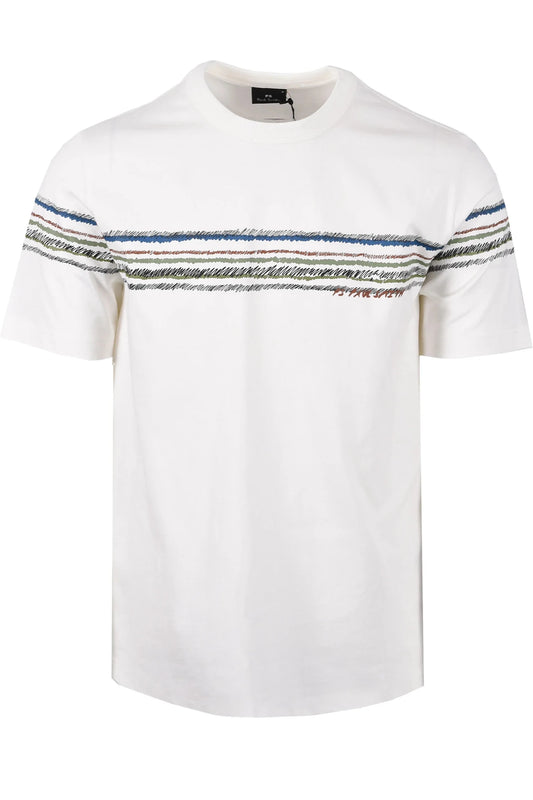 Young Ideas & Henmores -Full Circle Stripe T-Shirt -02 White -S