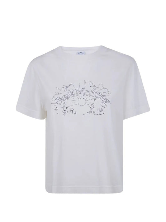 Young Ideas & Henmores -Good Morning T-Shirt -02 White -S