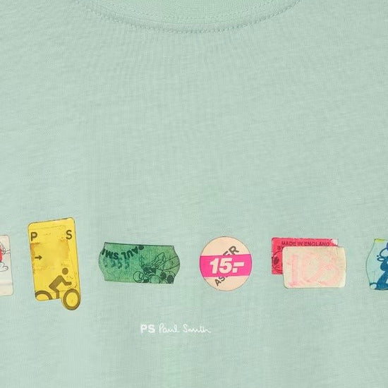 Young Ideas & Henmores -In A Row Graphic T-Shirt -30D Blue/Green -M