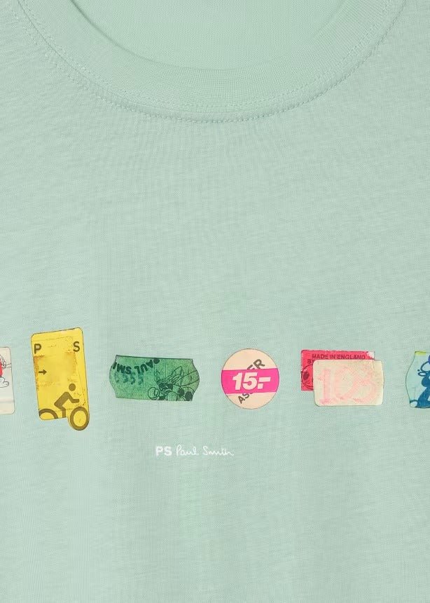 Young Ideas & Henmores -In A Row Graphic T-Shirt -30D Blue/Green -M