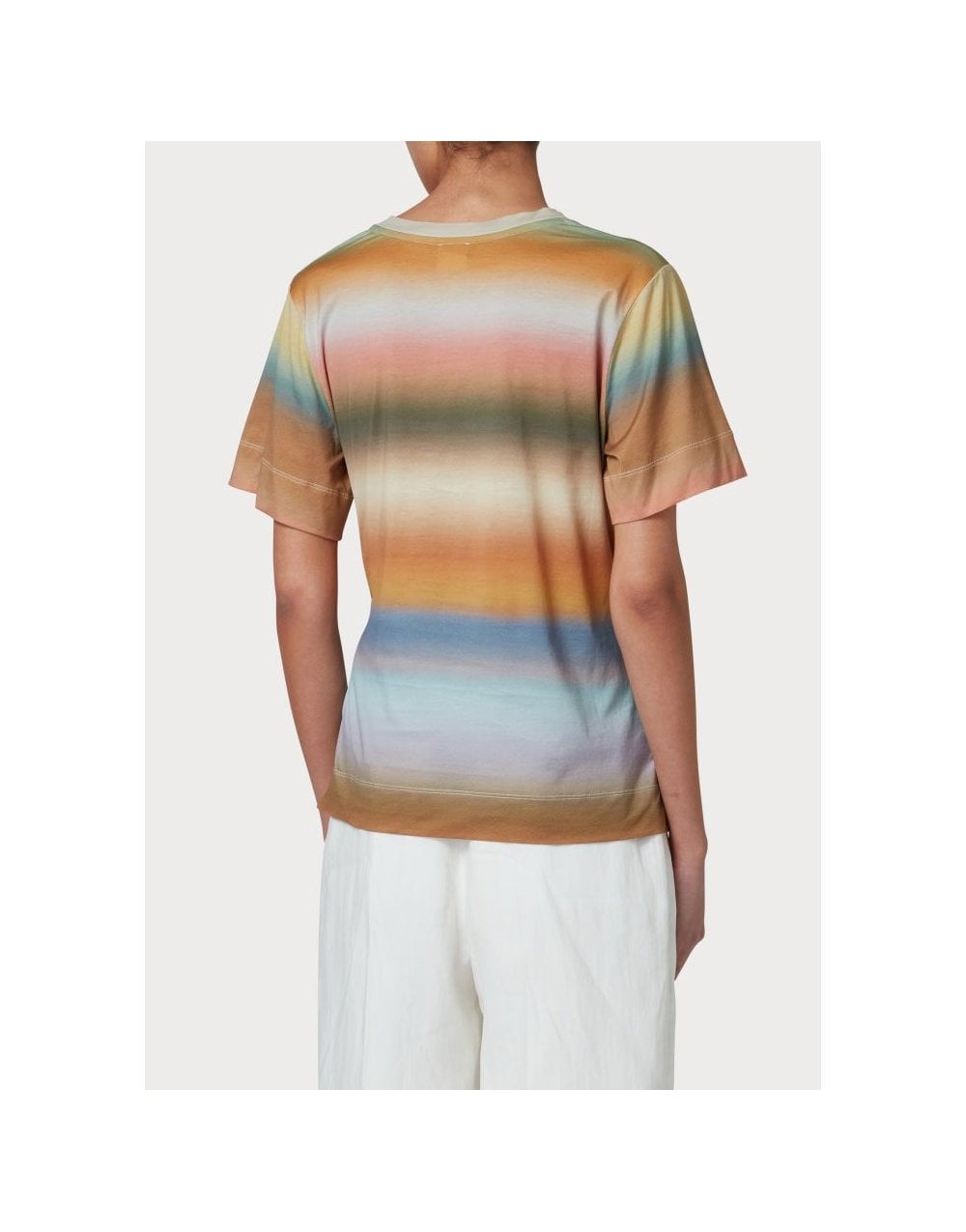 Young Ideas/Henmores - Abstract Stripe Side Tie Detail SS Top - 92 Multi - S