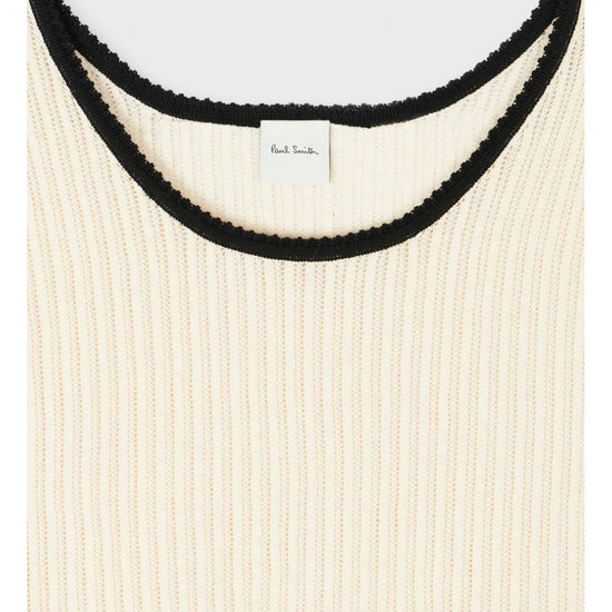 Young Ideas/Henmores - Stripe Detail Sleeveless Knitted Top - 03 Ice White - S