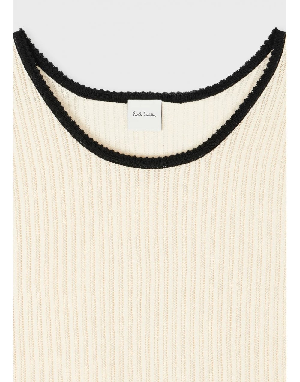Young Ideas/Henmores - Stripe Detail Sleeveless Knitted Top - 03 Ice White - S