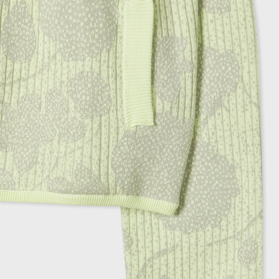 Young Ideas & Henmores -Monochromatic Floral Button Up Cardigan -30 Green -XS