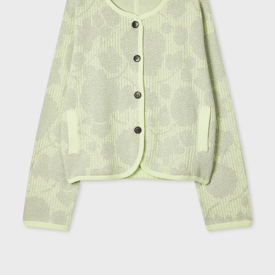 Young Ideas & Henmores -Monochromatic Floral Button Up Cardigan -30 Green -XS