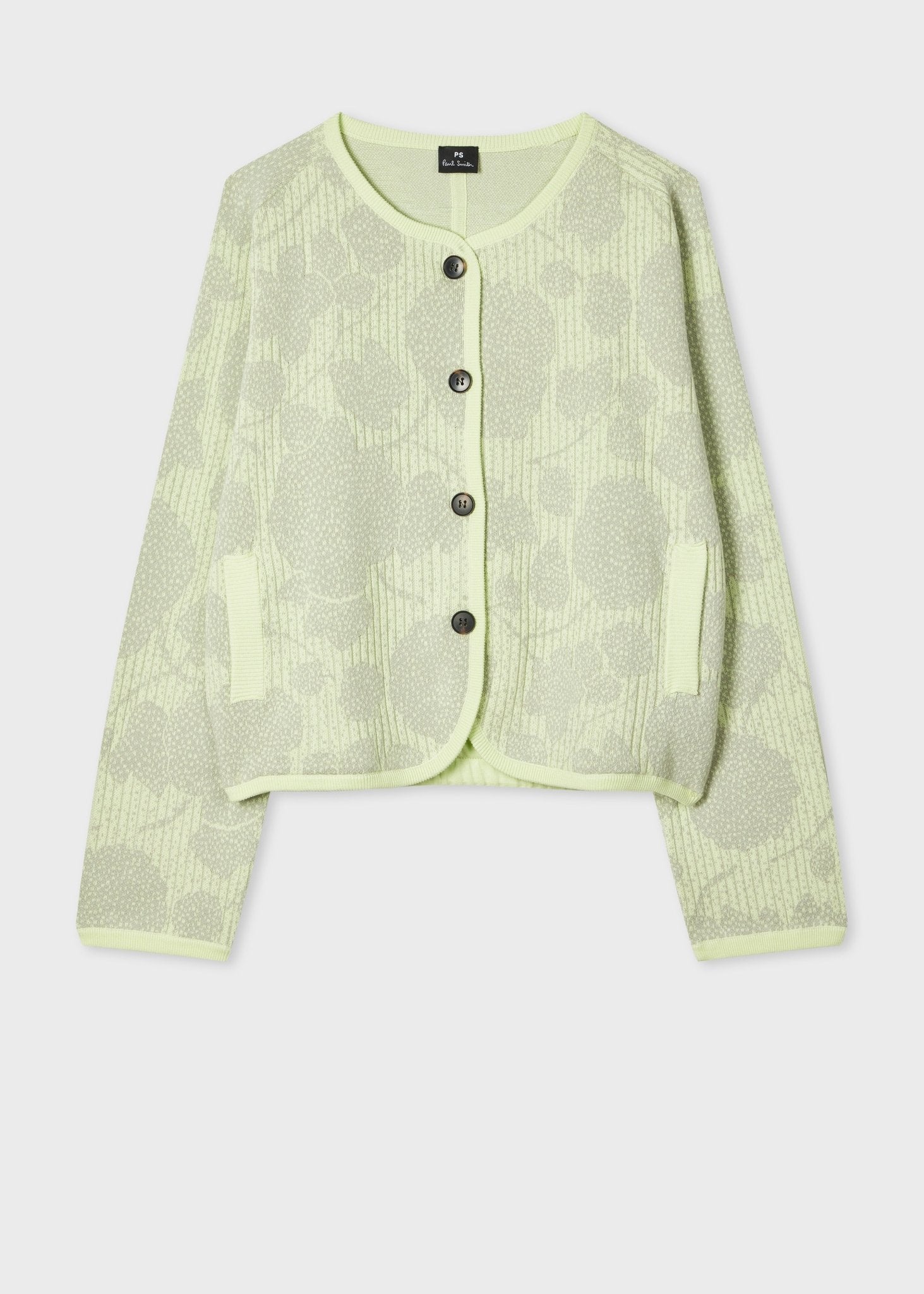 Young Ideas & Henmores -Monochromatic Floral Button Up Cardigan -30 Green -XS