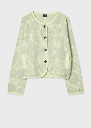 Young Ideas & Henmores -Monochromatic Floral Button Up Cardigan -30 Green -XS