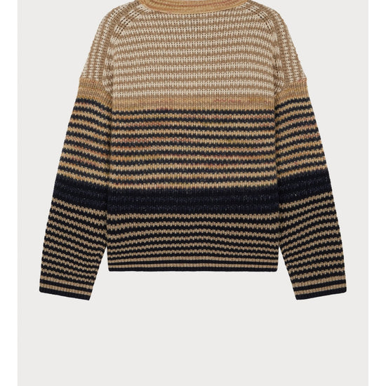 Young Ideas/Henmores - Multi Gradient Stripe Crew Neck Jumper - 08 Brown Multi - XS