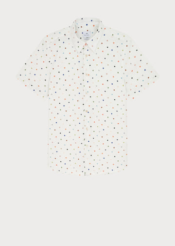 Young Ideas & Henmores -Multi Square Short Sleeve Shirt -02 White Multi -M