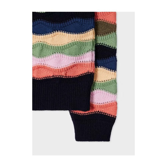 Young Ideas/Henmores - Multi Squiggle Stripe Crew Neck Jumper - 92 Multi - XS