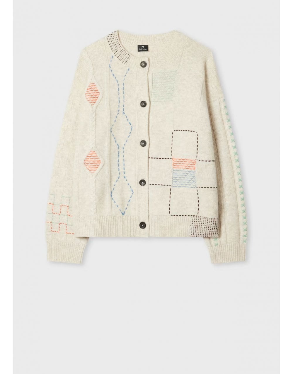 Young Ideas/Henmores - Multicolour Stitch Cardigan - 05 Beige - XS
