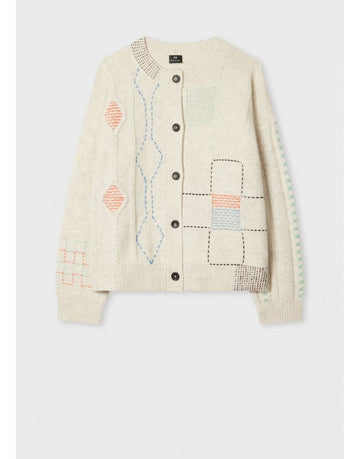 Young Ideas/Henmores - Multicolour Stitch Cardigan - 05 Beige - XS
