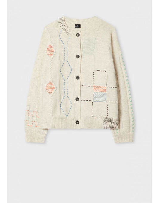 Young Ideas/Henmores - Multicolour Stitch Cardigan - 05 Beige - XS