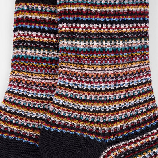 Young Ideas & Henmores -Neal Pique Signature Socks -92 Multi Coloured -OS