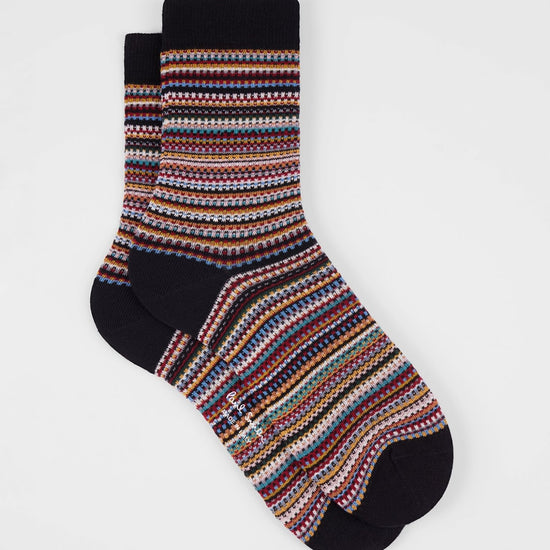 Young Ideas & Henmores -Neal Pique Signature Socks -92 Multi Coloured -OS