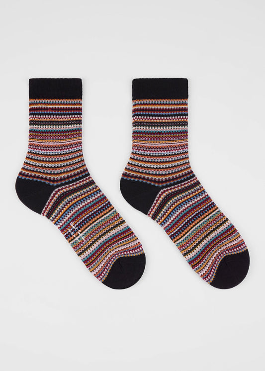 Young Ideas & Henmores -Neal Pique Signature Socks -92 Multi Coloured -OS