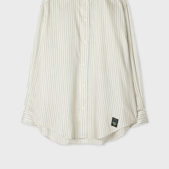 Young Ideas & Henmores -Neck Ruffle Stripe Shirt -08 Parchment -8
