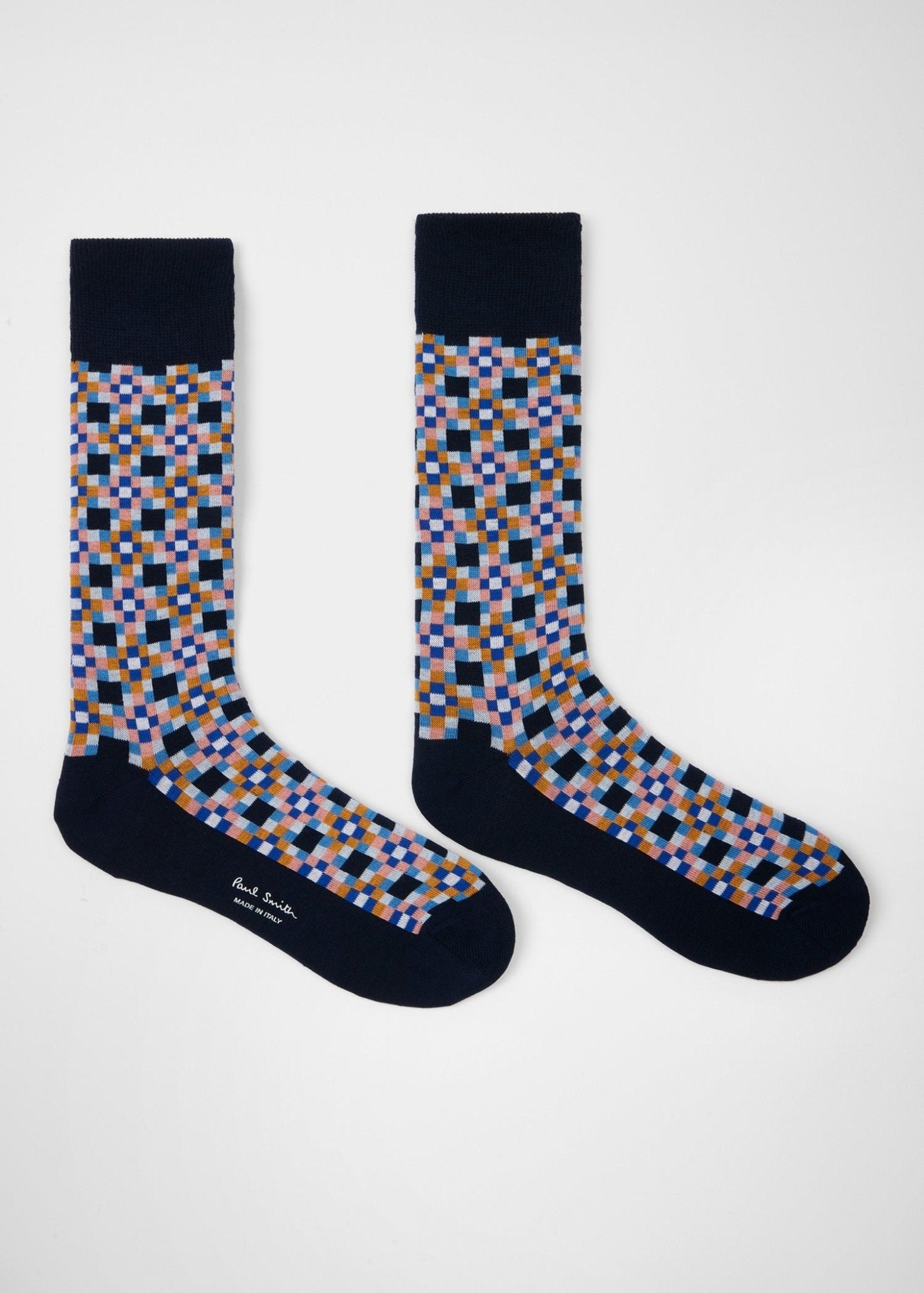 Young Ideas & Henmores -Nicolas Tiles Socks -47 Dark Blue -OS