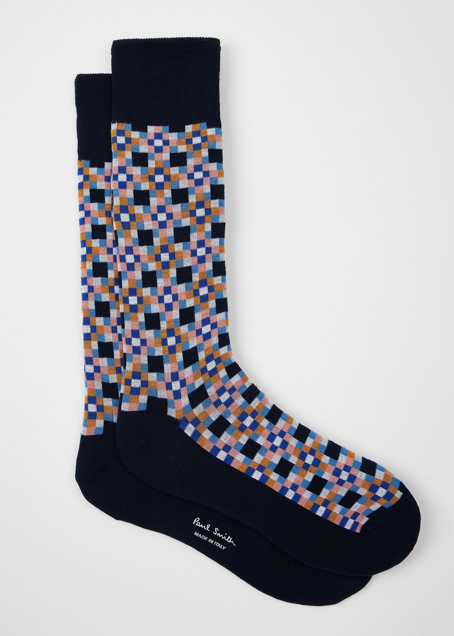 Young Ideas & Henmores -Nicolas Tiles Socks -47 Dark Blue -OS