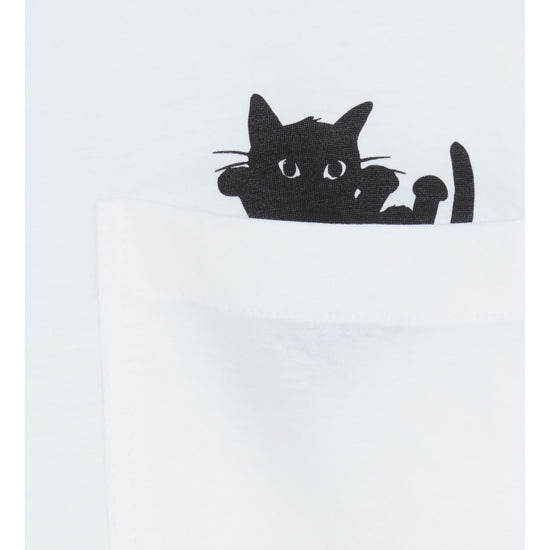 Young Ideas/Henmores - Pocket Cat T-Shirt - 01 White - XS