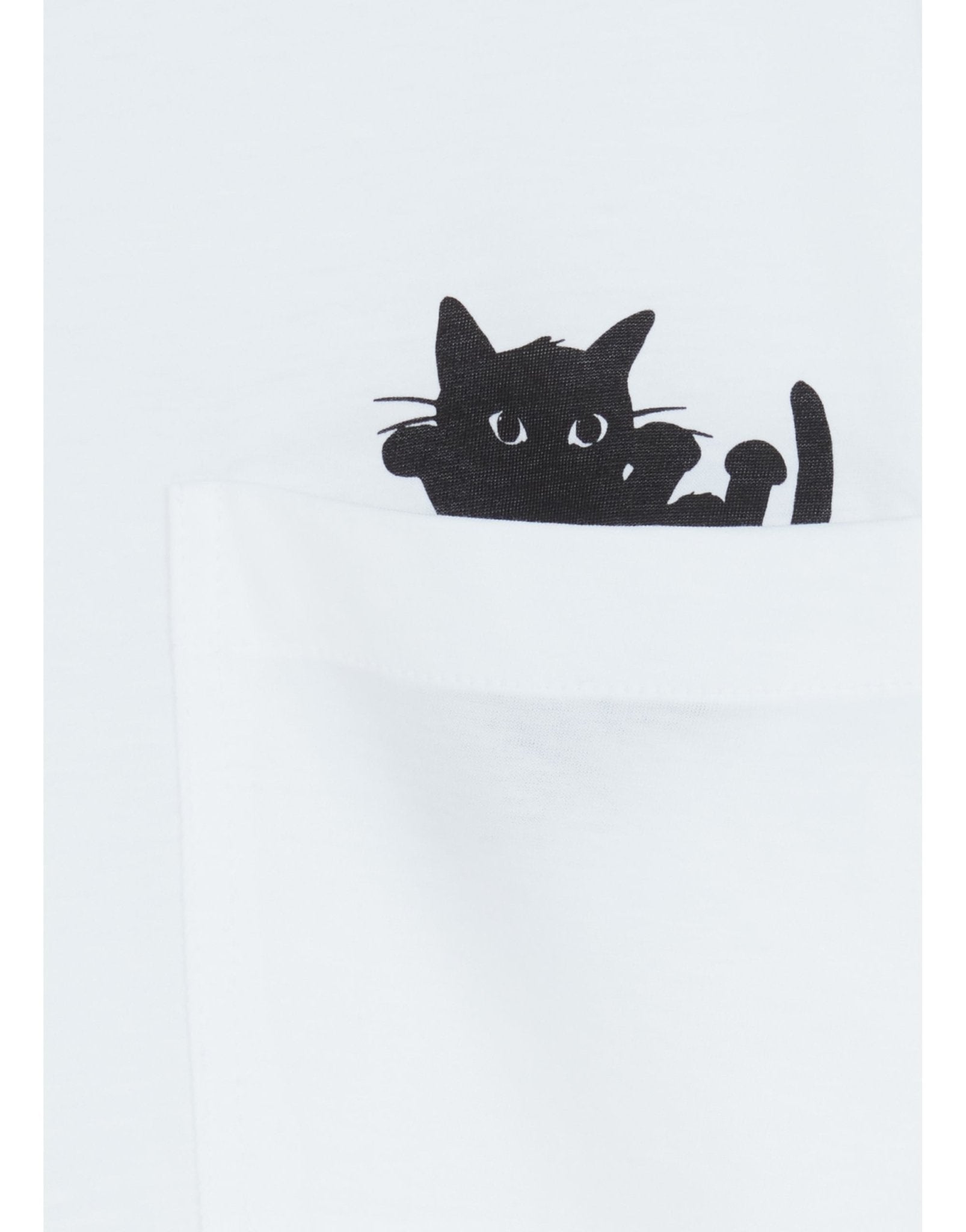 Young Ideas/Henmores - Pocket Cat T-Shirt - 01 White - XS
