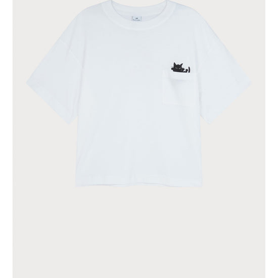 Young Ideas/Henmores - Pocket Cat T-Shirt - 01 White - XS