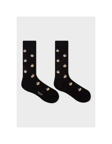 Young Ideas & Henmores -Polka Stripe Socks -79 Black -OS