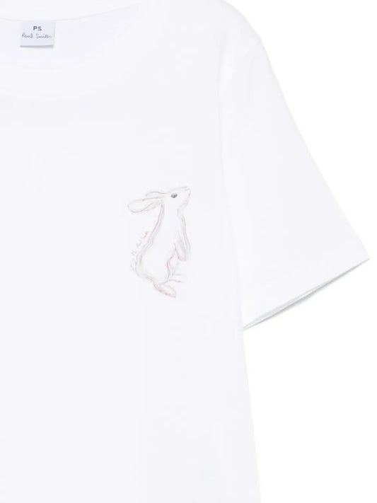 Young Ideas & Henmores -Rabbit T-Shirt -01 White -S