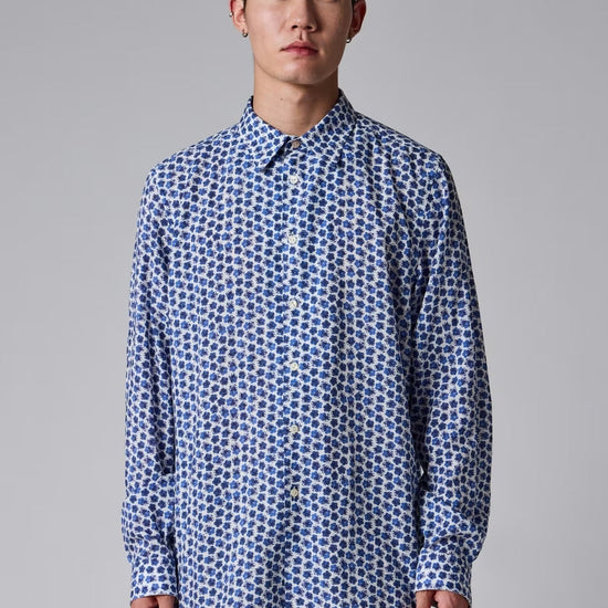 Young Ideas & Henmores -Shadow Floral Regular Fit Shirt -01 White Multi -XL