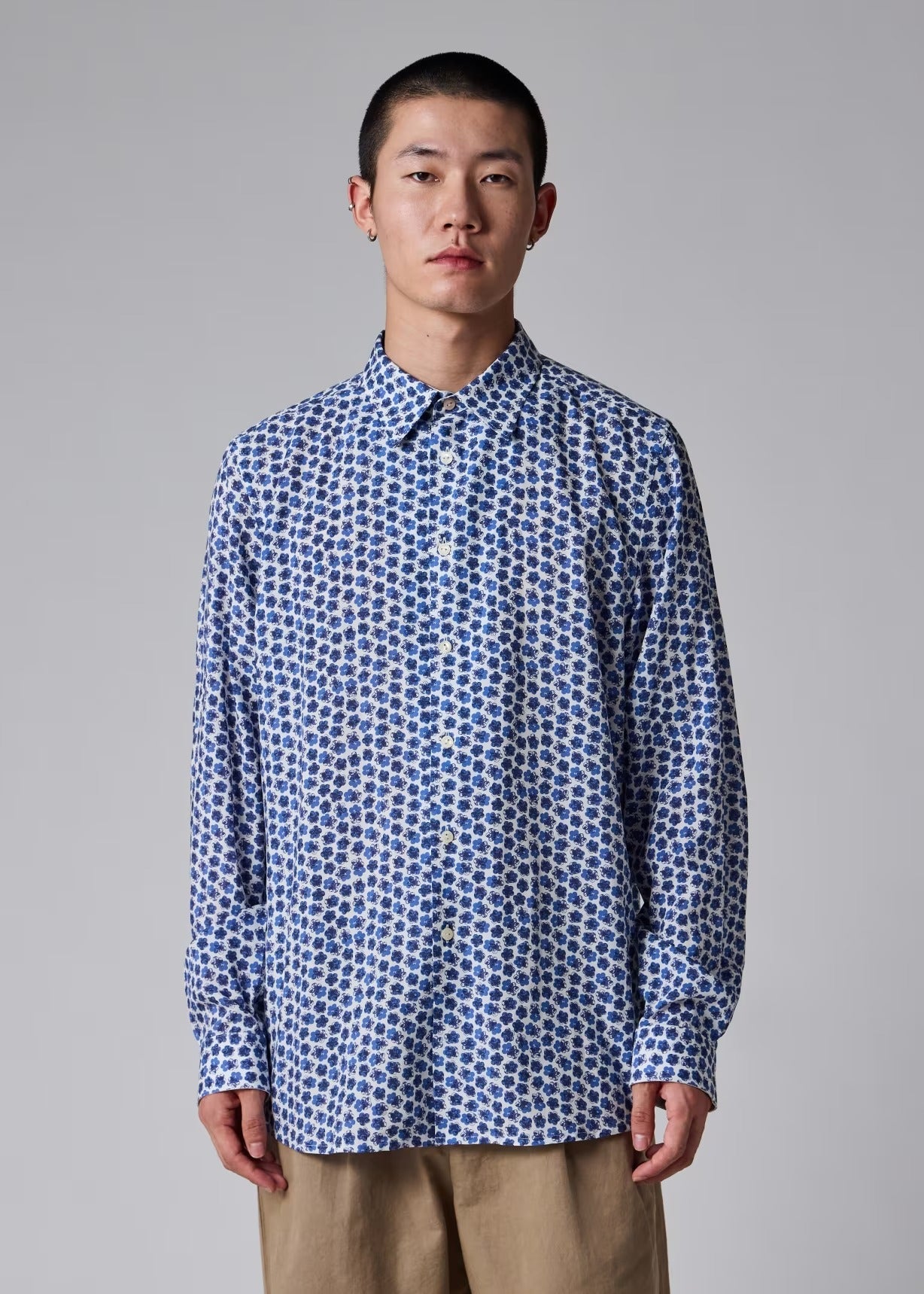 Young Ideas & Henmores -Shadow Floral Regular Fit Shirt -01 White Multi -XL