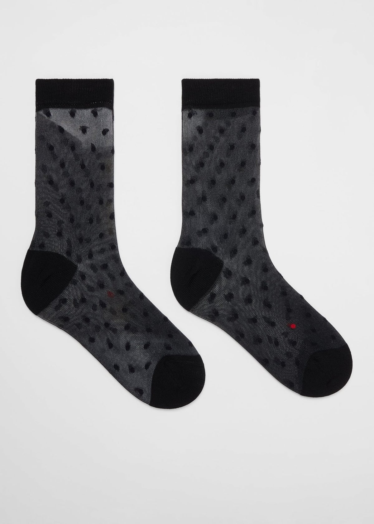 Young Ideas & Henmores -Sheer Polka Dot Socks -79 Black -OS