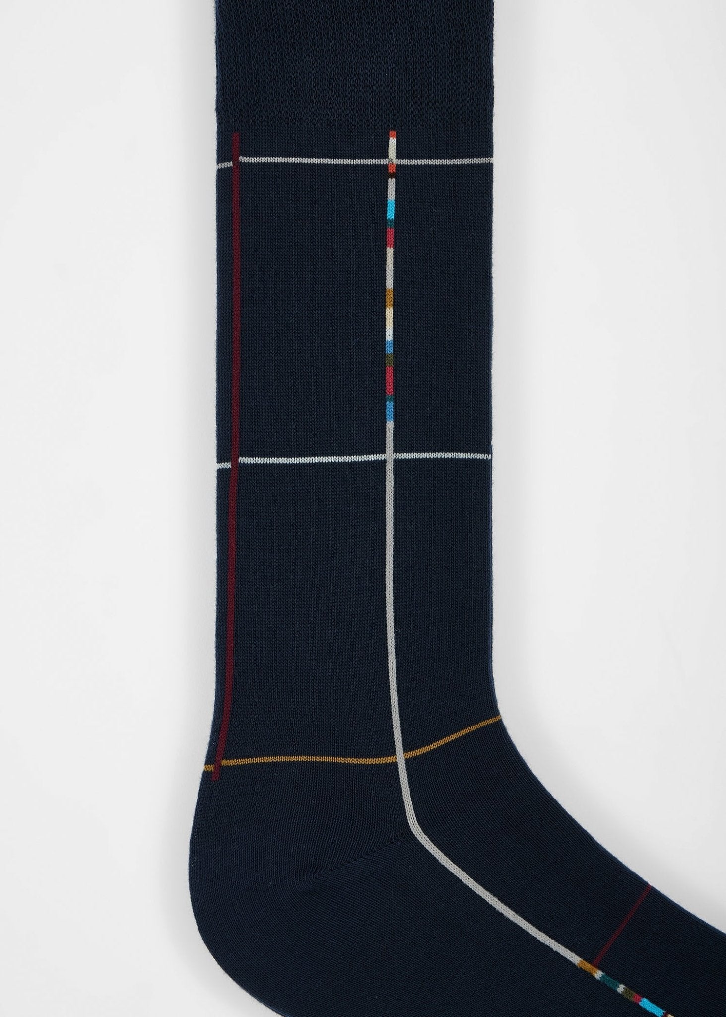 Young Ideas & Henmores -Signature Check Socks -47 Blue -OS