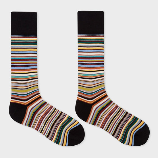 Young Ideas & Henmores -Signature Stripe Socks -47 Blue -OS