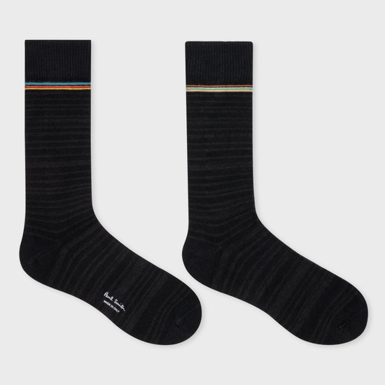 Young Ideas & Henmores -Signature Tonal Socks -79 Black -OS