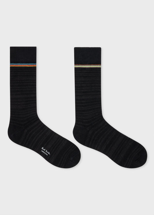 Young Ideas & Henmores -Signature Tonal Socks -79 Black -OS