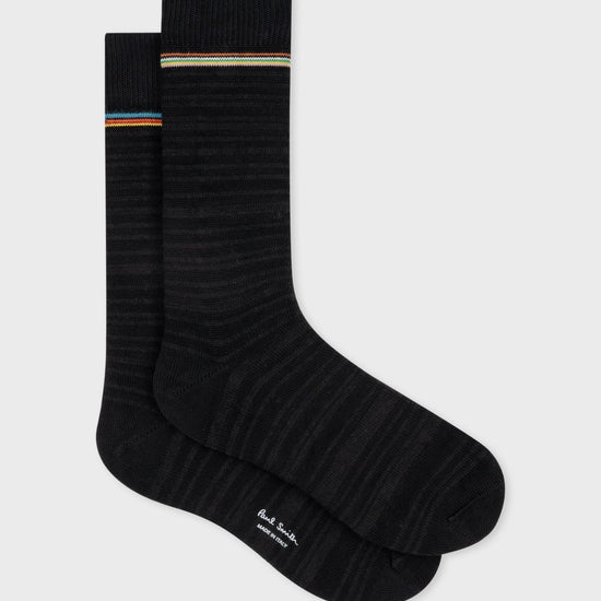 Young Ideas & Henmores -Signature Tonal Socks -79 Black -OS