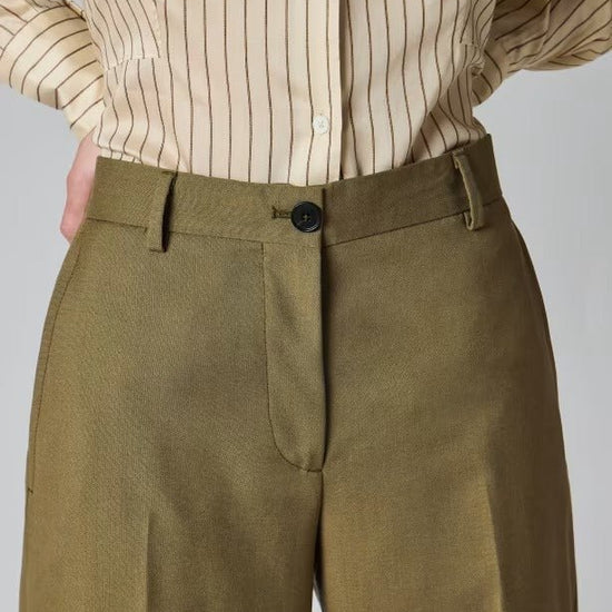 Young Ideas & Henmores -Split Slim Cropped Trouser -36 Olive Green -10