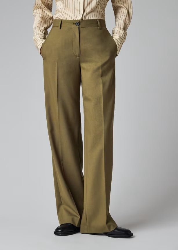 Young Ideas & Henmores -Split Slim Cropped Trouser -36 Olive Green -10